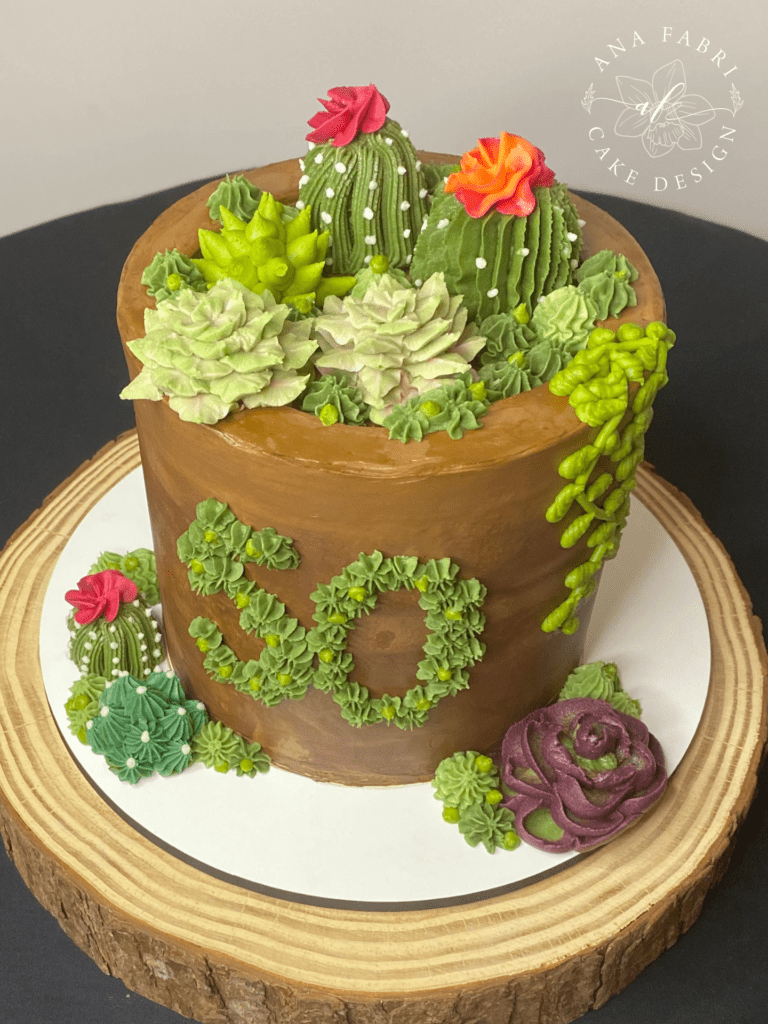 Bolo Buttercream Cactus