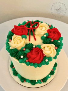 Bolo Buttercream Guirlanda de Natal