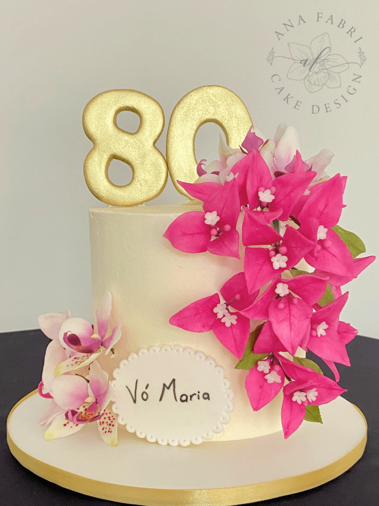 Bolo Buttercream com Orquídeas e Primavera