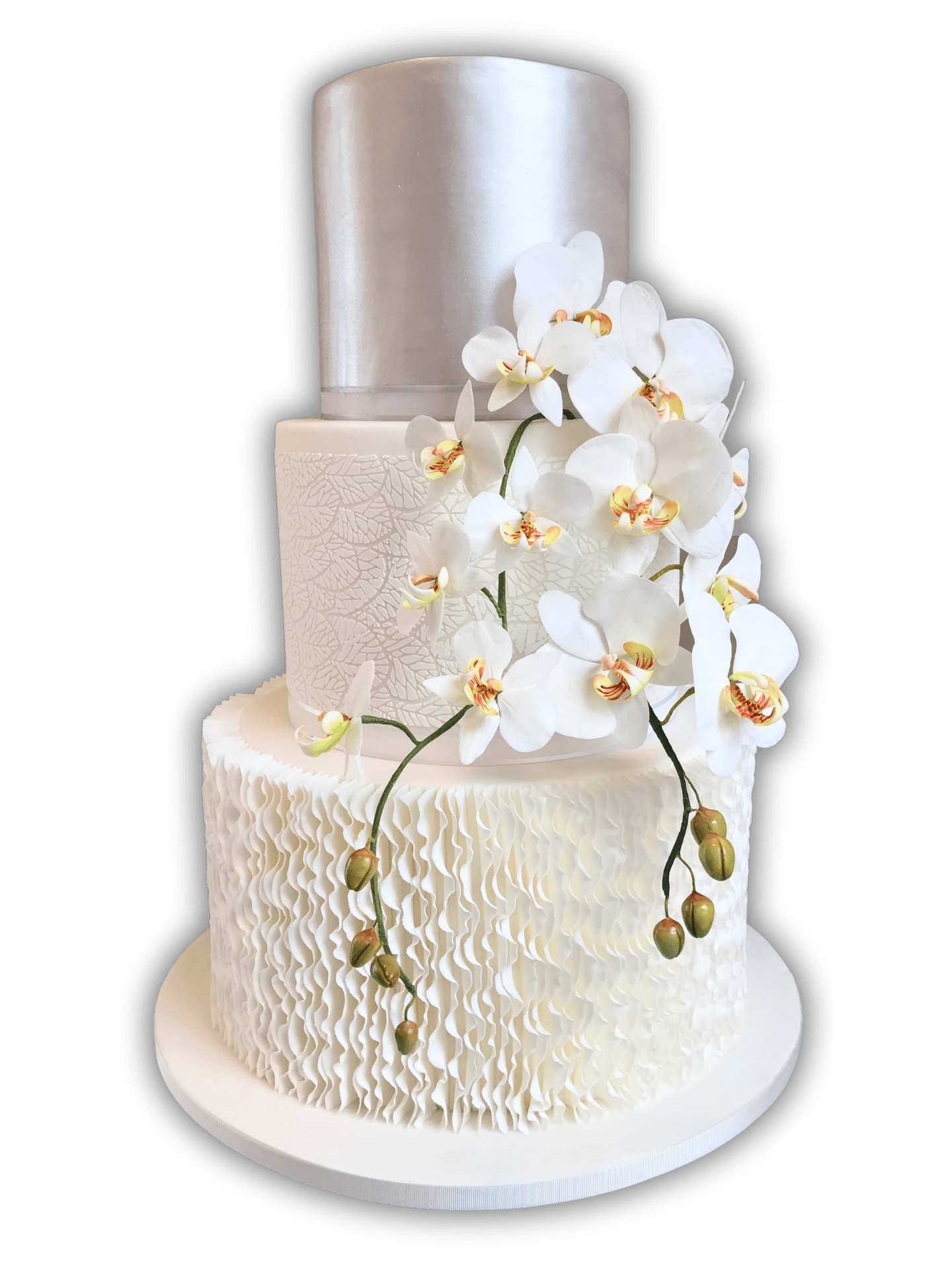 Bolos Personalizados - Destaque 1 - Home - AFCD - Cemento 3 layers com orquídeas